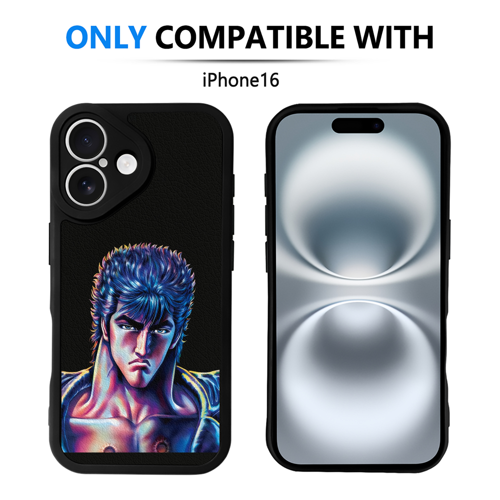 （画像用） 北斗の拳 Fist of the North Star 【iPhone 16シリーズ対応】シリコンスマホケース（レザー調） 材質：シリコン